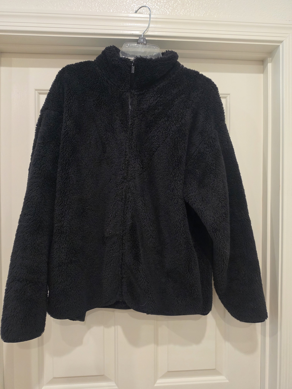 PINK Victoria's Secret Black Teddy Zip Jacket